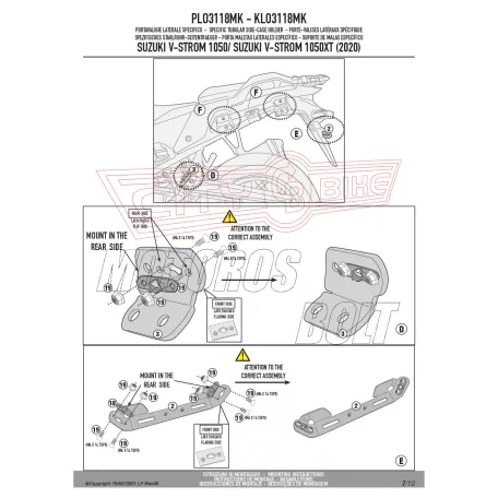 Oldaldoboz tartó cső SUZUKI V-Strom 1050 (2020-2024) / V-Strom 1050 XT (2020-2024) GIVI