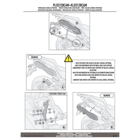 Oldaldoboz tartó cső SUZUKI GSX S1000 GX (2024-2025) GIVI Trekker Outback dobozhoz