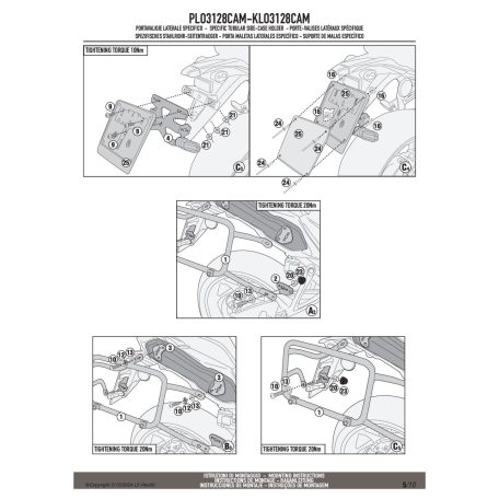 Oldaldoboz tartó cső SUZUKI GSX S1000 GX (2024-2025) GIVI Trekker Outback dobozhoz