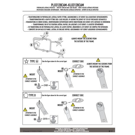 Oldaldoboz tartó cső SUZUKI GSX S1000 GX (2024-2025) GIVI Trekker Outback dobozhoz