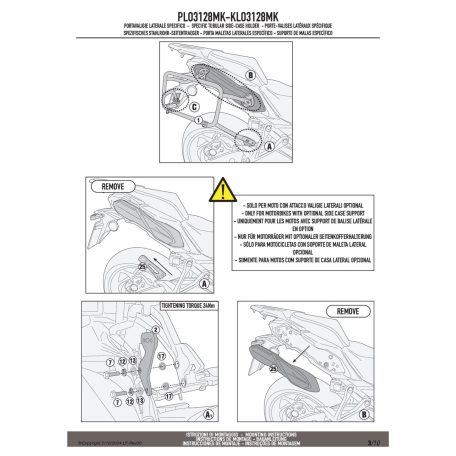 Oldaldoboz tartó cső SUZUKI GSX S1000 GX (2024-2025) GIVI