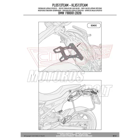 Oldaldoboz tartó cső BMW F 900 XR (2020-2025) GIVI Trekker Outback dobozhoz