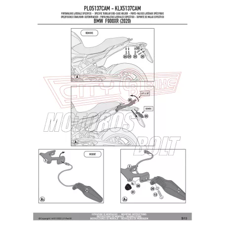 Oldaldoboz tartó cső BMW F 900 XR (2020-2025) GIVI Trekker Outback dobozhoz