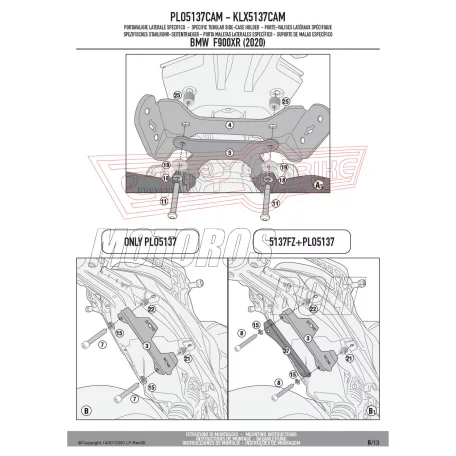 Oldaldoboz tartó cső BMW F 900 XR (2020-2025) GIVI Trekker Outback dobozhoz