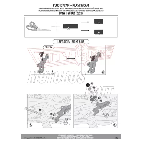 Oldaldoboz tartó cső BMW F 900 XR (2020-2025) GIVI Trekker Outback dobozhoz