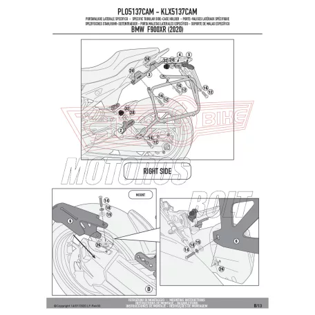 Oldaldoboz tartó cső BMW F 900 XR (2020-2025) GIVI Trekker Outback dobozhoz