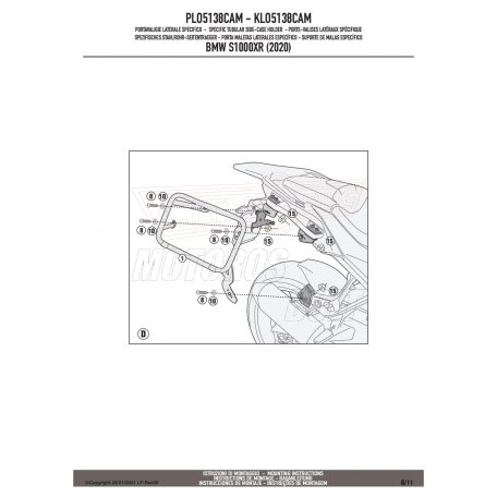 Oldaldoboz tartó cső BMW S1000 XR (2021-2024) GIVI Trekker Outback dobozhoz