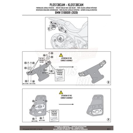 Oldaldoboz tartó cső BMW S1000 XR (2021-2024) GIVI Trekker Outback dobozhoz
