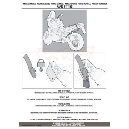 Oldaldoboz tartó cső BMW S1000 XR (2021-2024) GIVI Trekker Outback dobozhoz
