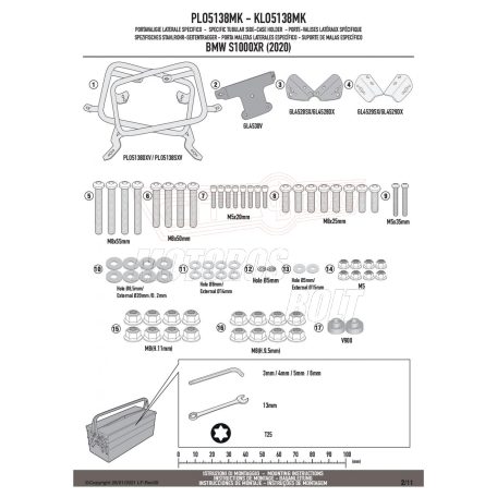 Oldaldoboz tartó cső BMW S 1000 XR (20 > 24) GIVI