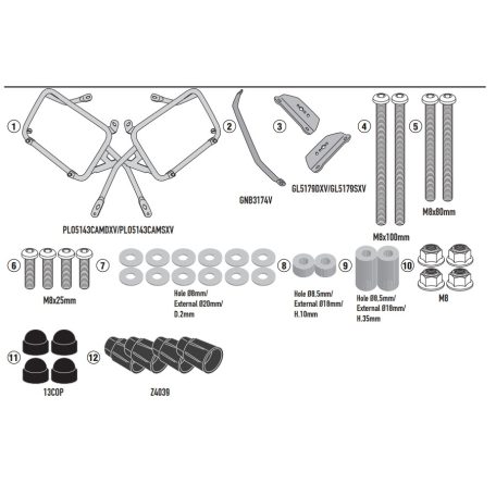Oldaldoboz tartó cső BMW R 1300 GS (2024-2026) GIVI Trekker Outback dobozhoz