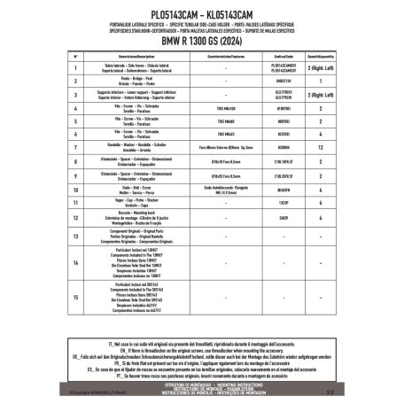 Oldaldoboz tartó cső BMW R 1300 GS (2024-2026) GIVI Trekker Outback dobozhoz