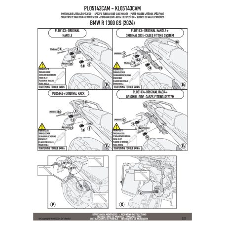 Oldaldoboz tartó cső BMW R 1300 GS (2024-2026) GIVI Trekker Outback dobozhoz