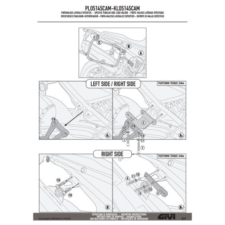Oldaldoboz tartó cső BMW F 900 GS (2024-2025) GIVI Trekker Outback dobozhoz