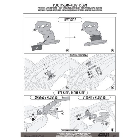 Oldaldoboz tartó cső BMW F 900 GS (2024-2025) GIVI Trekker Outback dobozhoz