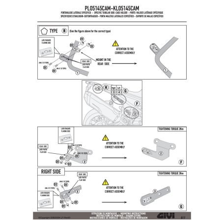 Oldaldoboz tartó cső BMW F 900 GS (2024-2025) GIVI Trekker Outback dobozhoz