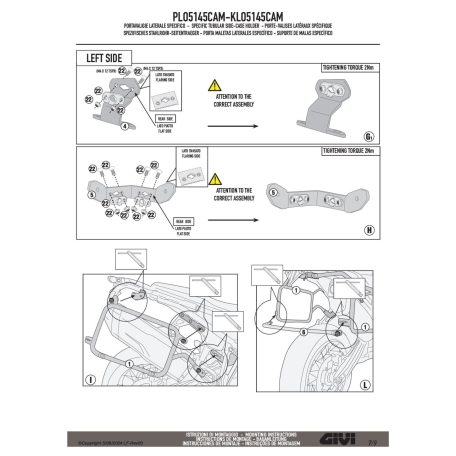 Oldaldoboz tartó cső BMW F 900 GS (2024-2025) GIVI Trekker Outback dobozhoz