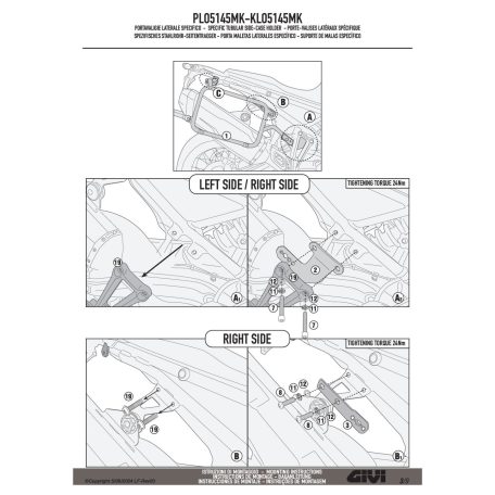 Oldaldoboz tartó cső BMW F 900 GS (2024-2025) GIVI