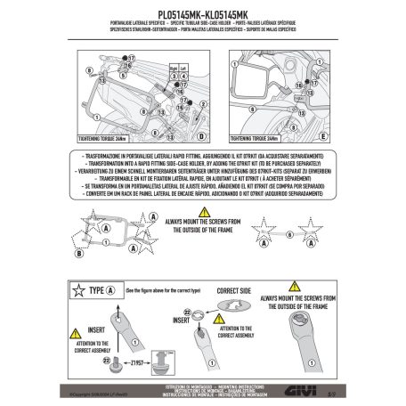 Oldaldoboz tartó cső BMW F 900 GS (2024-2025) GIVI