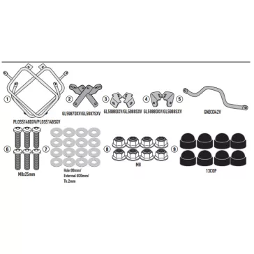   Oldaldoboz tartó cső BMW R 1300 GS Adventure (2025-2026) GIVI
