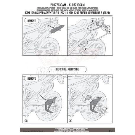 Oldaldoboz tartó cső KTM 1290 SUPER ADVENTURE R / S (2021-2025) GIVI Trekker Outback dobozhoz