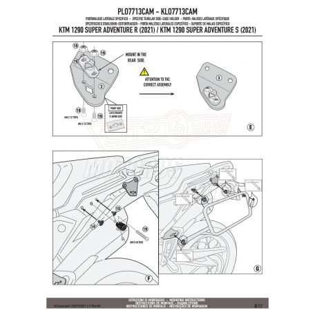 Oldaldoboz tartó cső KTM 1290 SUPER ADVENTURE R / S (2021-2025) GIVI Trekker Outback dobozhoz