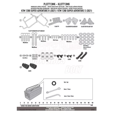  Oldaldoboz tartó cső KTM 1290 SUPER ADVENTURE R / S (2021-2025) GIVI Monokey dobozhoz
