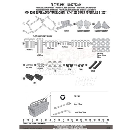 Oldaldoboz tartó cső KTM 1290 SUPER ADVENTURE R / S (2021-2025) GIVI Monokey dobozhoz