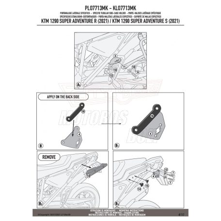 Oldaldoboz tartó cső KTM 1290 SUPER ADVENTURE R / S (2021-2025) GIVI Monokey dobozhoz