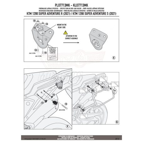 Oldaldoboz tartó cső KTM 1290 SUPER ADVENTURE R / S (2021-2025) GIVI Monokey dobozhoz