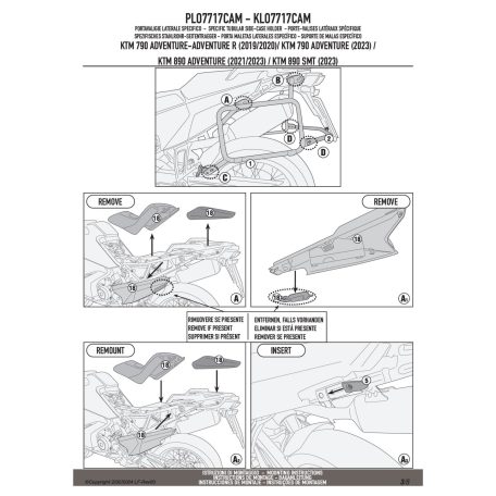 Oldaldoboz tartó cső KTM 790 Adventure /R (2019-2020), KTM 790 Adventure (2023-2025), KTM 890 Adventure (2021-2025), KTM 890 SMT (2023-2025) GIVI Trekker Outback dobozhoz