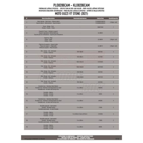 Oldaldoboz tartó cső MOTO GUZZI V7 STONE 850 (21 > 24) GIVI Trekker Outback dobozhoz