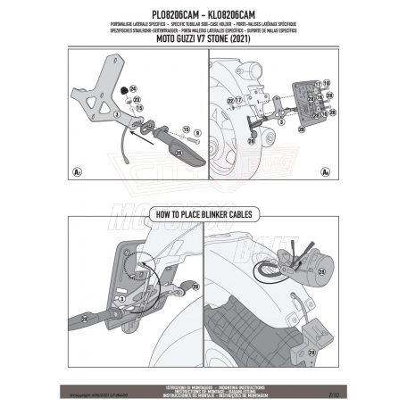 Oldaldoboz tartó cső MOTO GUZZI V7 STONE 850 (21 > 24) GIVI Trekker Outback dobozhoz