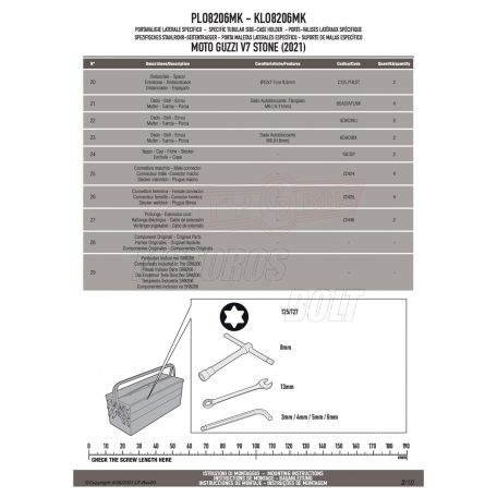 Oldaldoboz tartó cső MOTO GUZZI V7 STONE 850 (21 > 24) GIVI Monokey dobozhoz