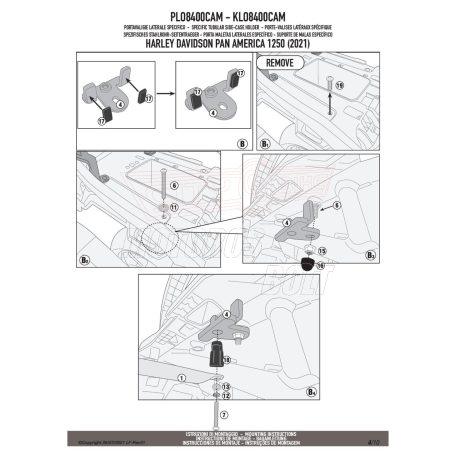 Oldaldoboz tartó cső GIVI PLO8400CAM Trekker Out