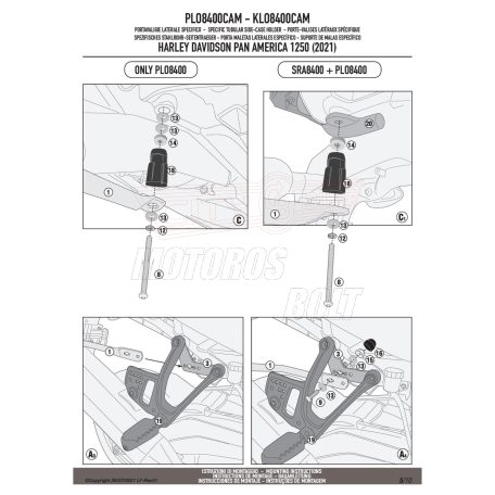 Oldaldoboz tartó cső GIVI PLO8400CAM Trekker Out