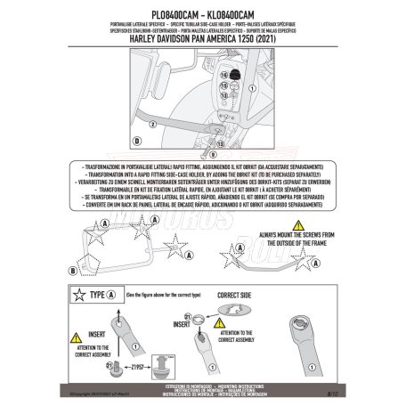 Oldaldoboz tartó cső GIVI PLO8400CAM Trekker Out