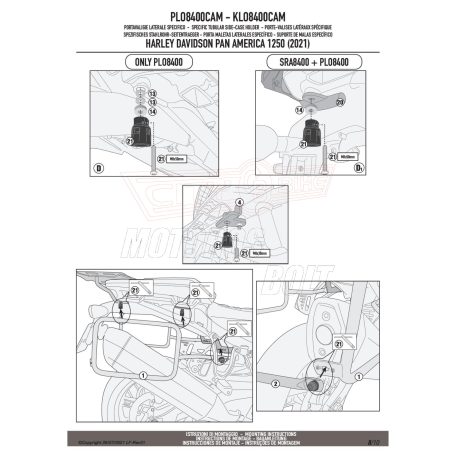 Oldaldoboz tartó cső GIVI PLO8400CAM Trekker Out