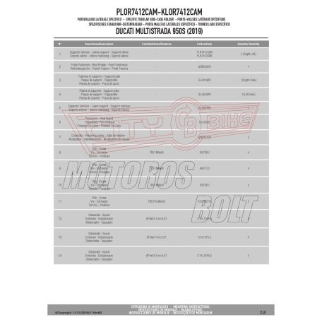 Oldaldoboz tartó cső DUCATI Multistrada 950 S (2019-2021) / DUCATI Multistrada Enduro 1260 (2019-2021) GIVI Trekker Outback dobozhoz