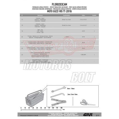Oldaldoboz tartó cső MOTO GUZZI V85 TT (2019-2023) GIVI Trekker Outback dobozhoz