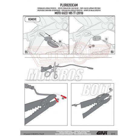Oldaldoboz tartó cső MOTO GUZZI V85 TT (2019-2023) GIVI Trekker Outback dobozhoz