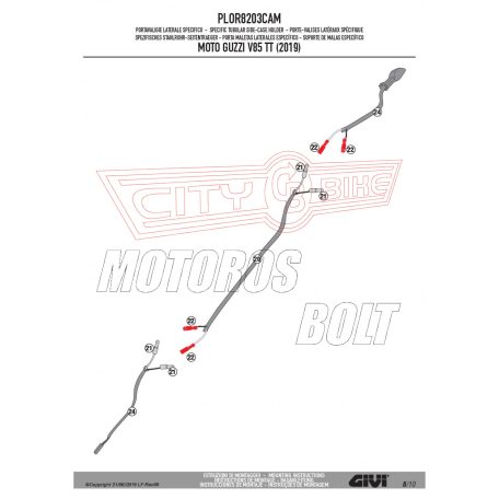 Oldaldoboz tartó cső MOTO GUZZI V85 TT (2019-2023) GIVI Trekker Outback dobozhoz