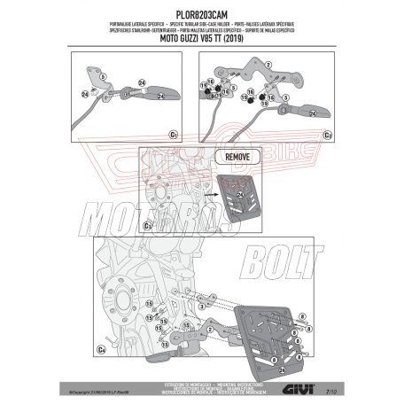 Oldaldoboz tartó cső MOTO GUZZI V85 TT (2019-2023) GIVI Trekker Outback dobozhoz