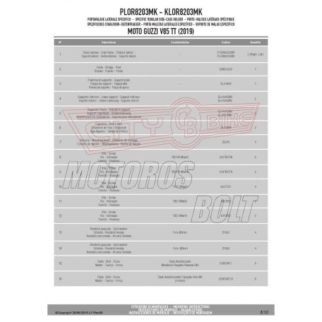 Oldaldoboz tartó cső Moto Guzzi V85 TT (2019-2022) GIVI