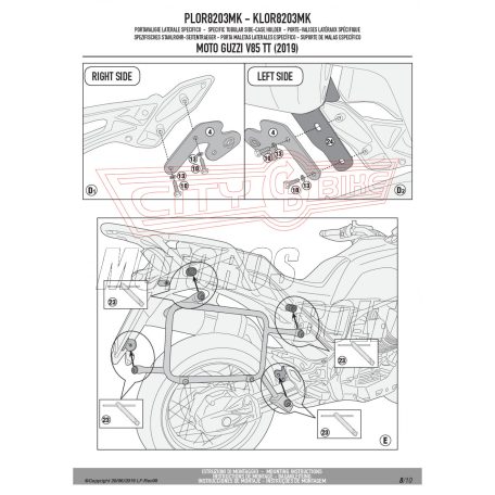 Oldaldoboz tartó cső Moto Guzzi V85 TT (2019-2022) GIVI