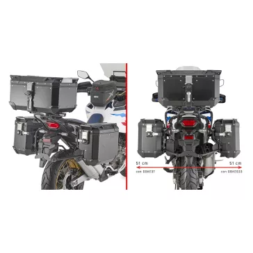   Oldaldoboz tartó cső HONDA CRF1100L Africa Twin (2020-2026), HONDA CRF1100L Africa Twin Adventure Sports (2020-2026) GIVI Trekker Outback dobozhoz