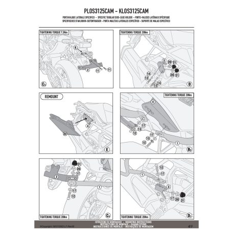 Oldaldoboz tartó cső SUZUKI V-Strom 800DE (2023-2025), SUZUKI V-Strom 800SE (2023-2025) GIVI Trekker Outback dobozhoz