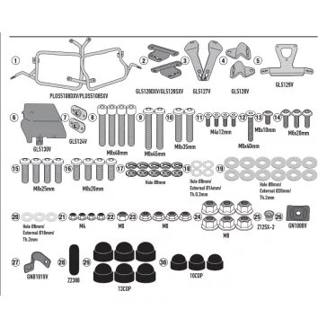   Oldaldoboz tartó cső BMW R 1200 GS Adventure (2014-2018), BMW R 1200 GS (2013-2018), BMW R 1250 GS (2019-2023), BMW R 1250 GS Adventure (2019-2024) GIVI Trekker Outback dobozhoz