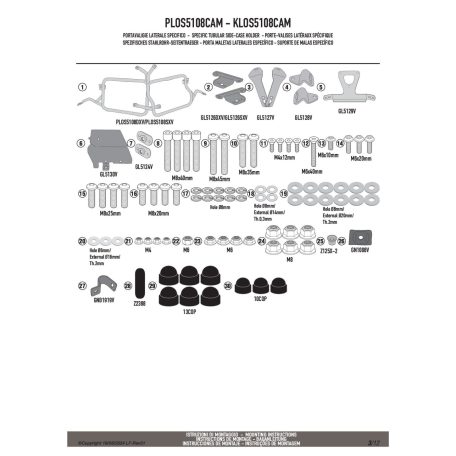 Oldaldoboz tartó cső BMW R 1200 GS Adventure (2014-2018), BMW R 1200 GS (2013-2018), BMW R 1250 GS (2019-2023), BMW R 1250 GS Adventure (2019-2024) GIVI Trekker Outback dobozhoz