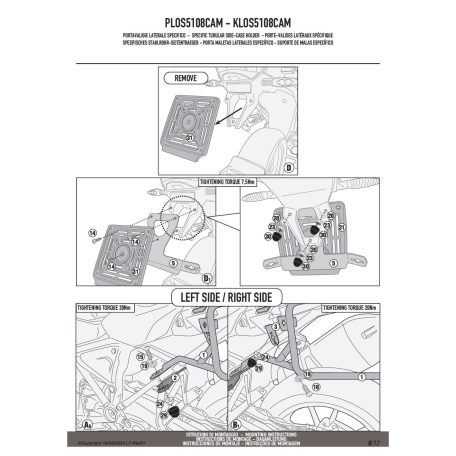 Oldaldoboz tartó cső BMW R 1200 GS Adventure (2014-2018), BMW R 1200 GS (2013-2018), BMW R 1250 GS (2019-2023), BMW R 1250 GS Adventure (2019-2024) GIVI Trekker Outback dobozhoz